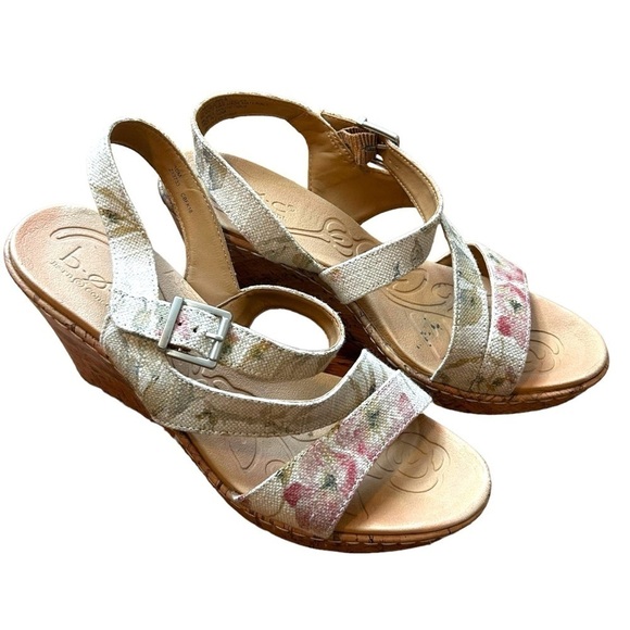b.o.c Born Concept Schirra Jute Floral Print Platform Wedge Sandals - Picture 4 of 11